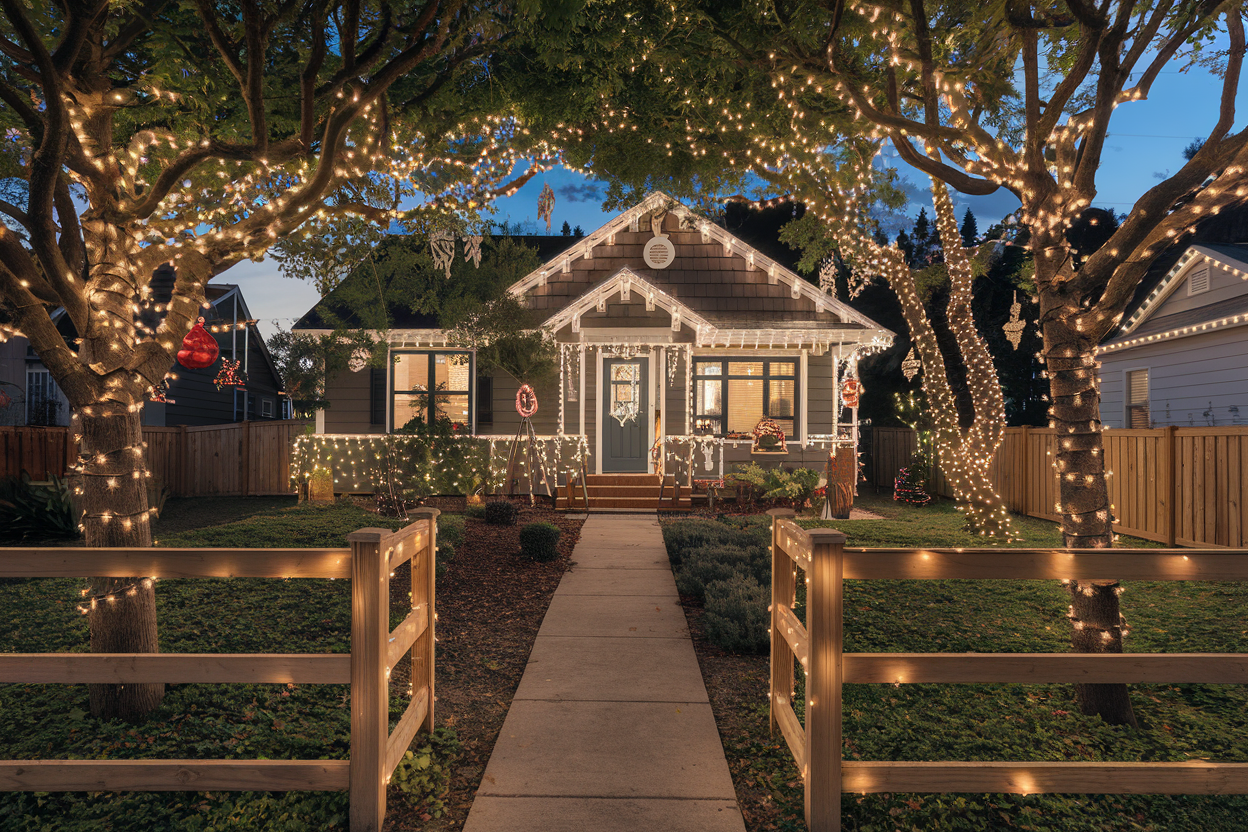 a-photo-of-a-house-with-a-front-yard-decorated