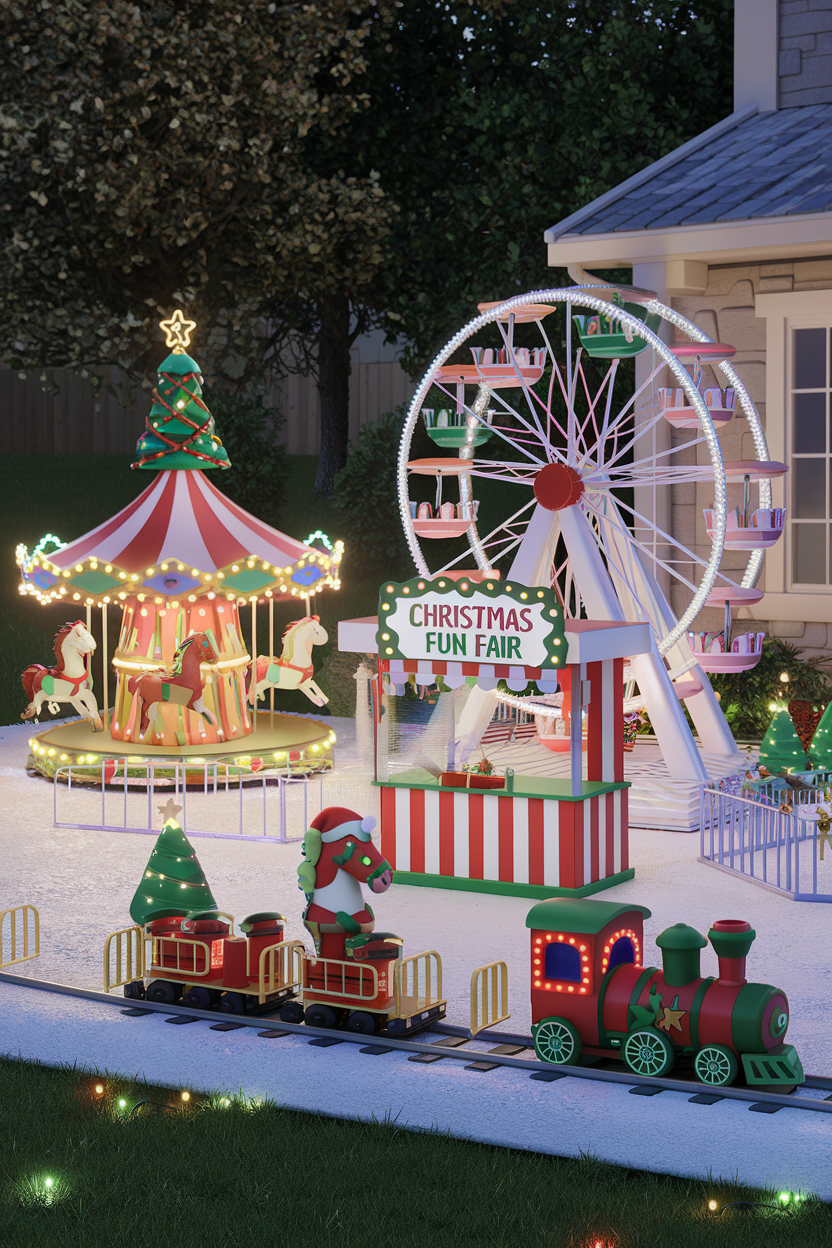 1. Christmas Fun Fair Front Yard Display