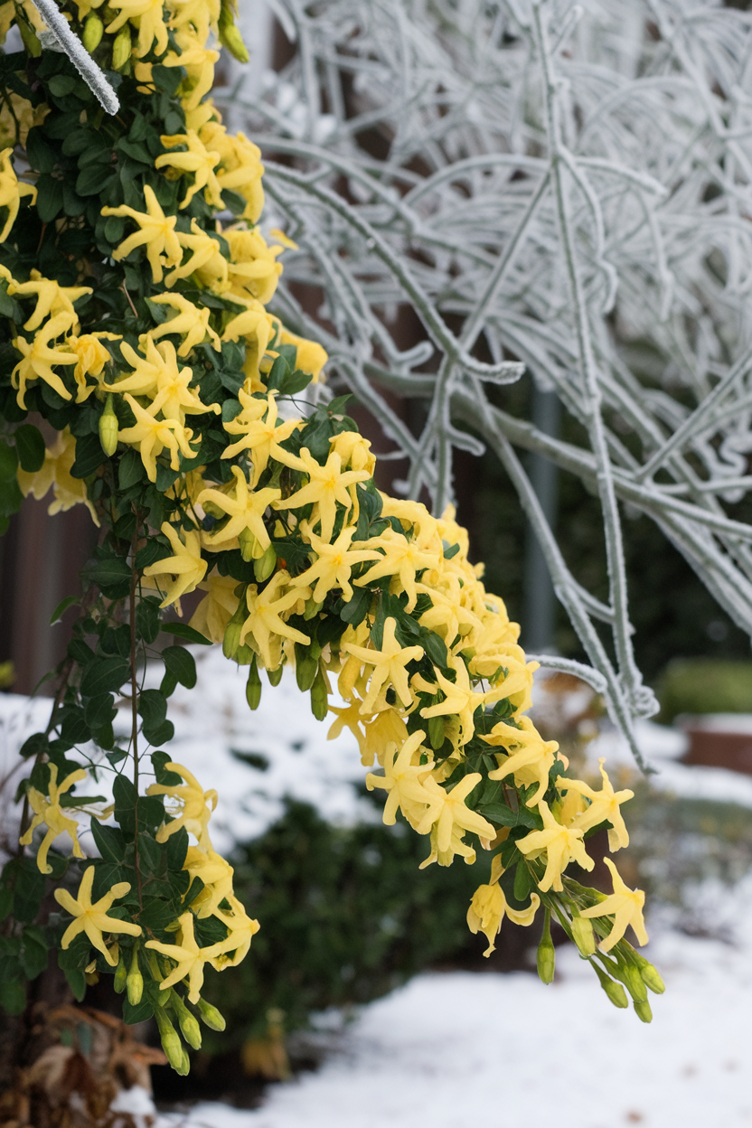1. Winter Jasmine (Jasminum nudiflorum)