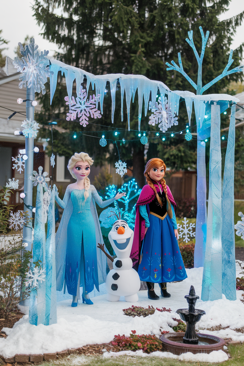 3. Disney's Frozen Front Yard Display