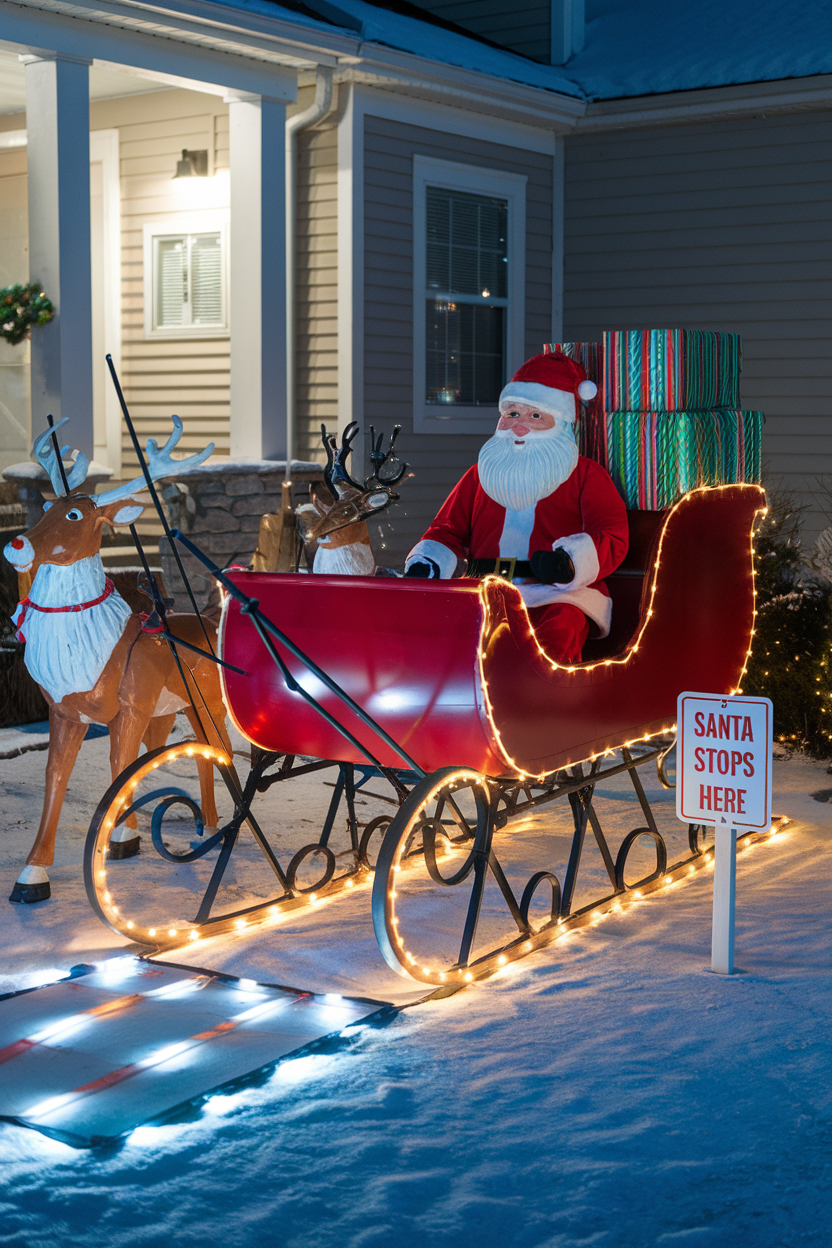 6. Santa's Sleigh Front Yard Display